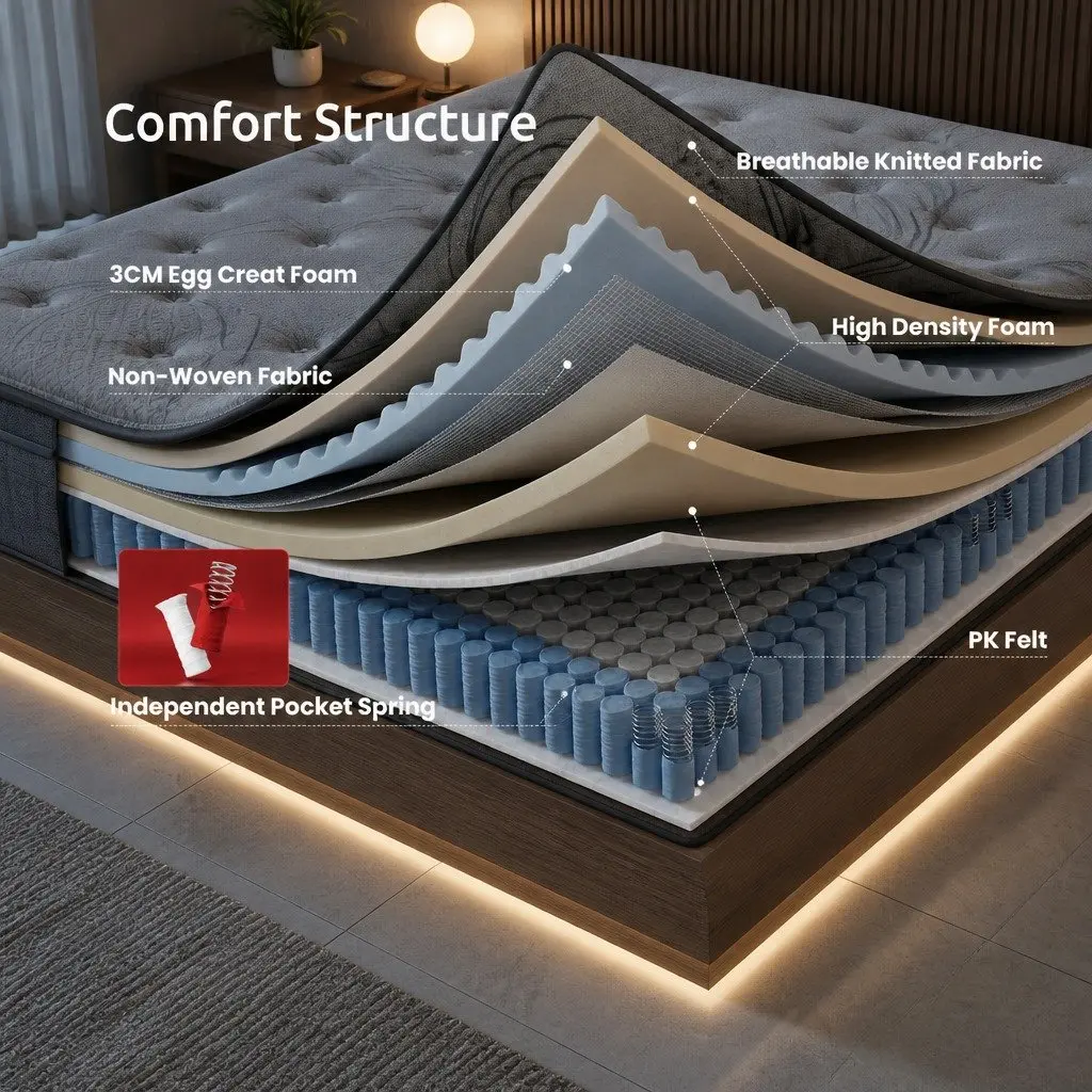 33cm Single Mattress with 7-Zone Support