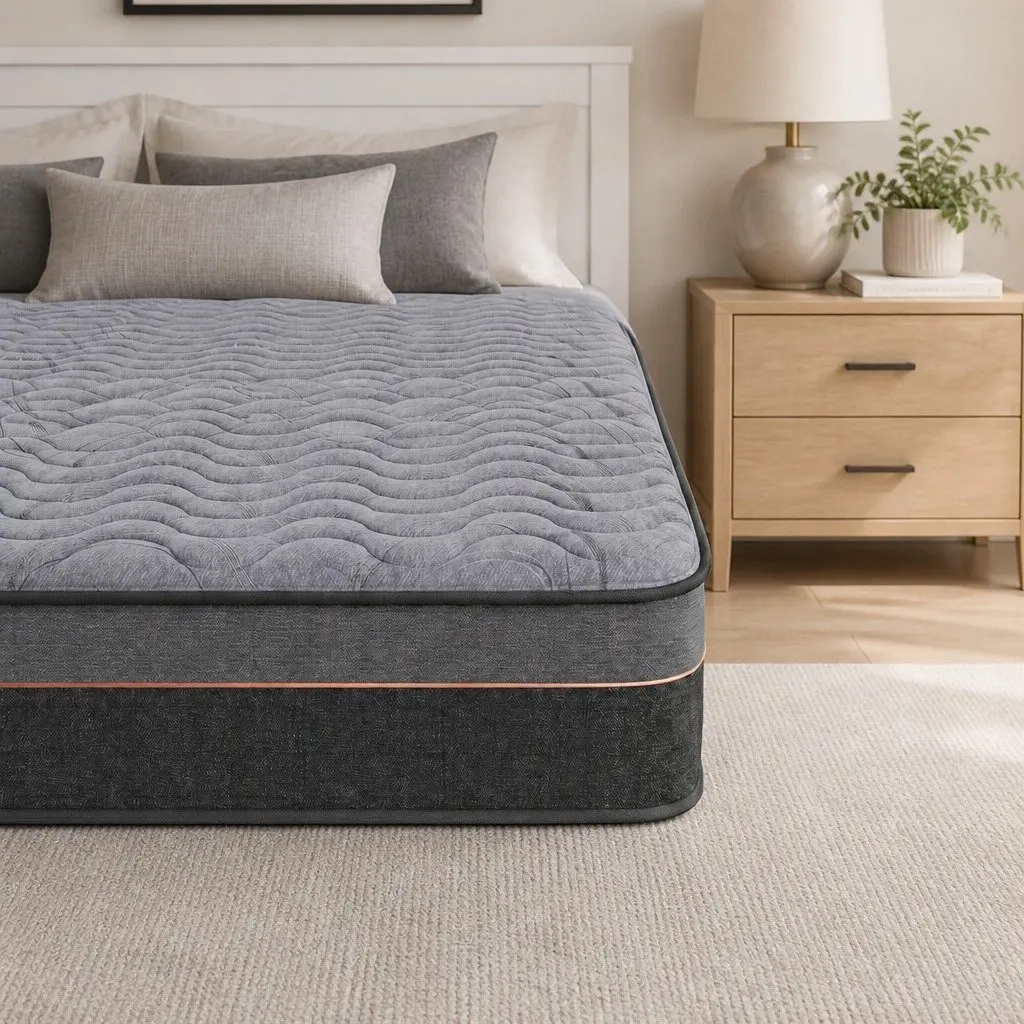 King Size Mattress for Bedroom 25cm Hybrid Pocket Spring Egg Crate Foam Bamboo Charcoal