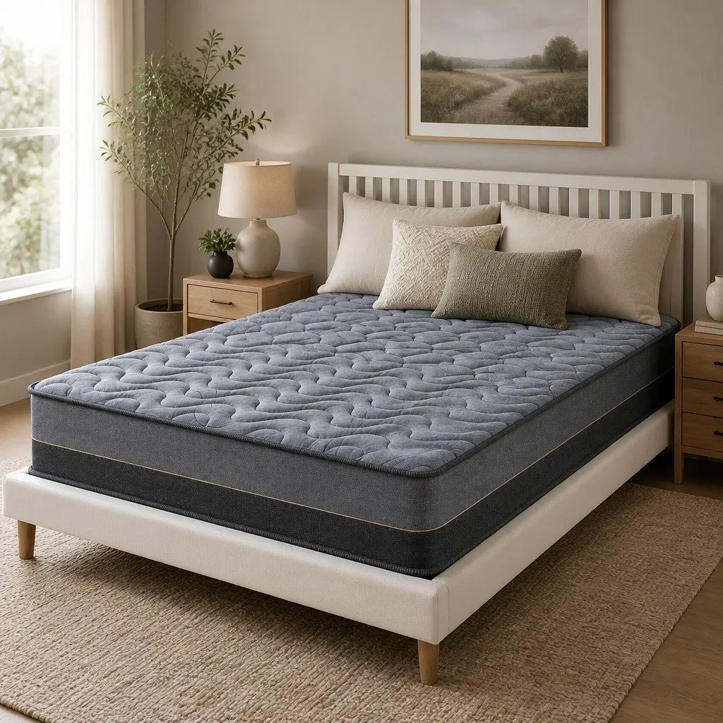 King Size Mattress for Bedroom 25cm Hybrid Pocket Spring Egg Crate Foam Bamboo Charcoal