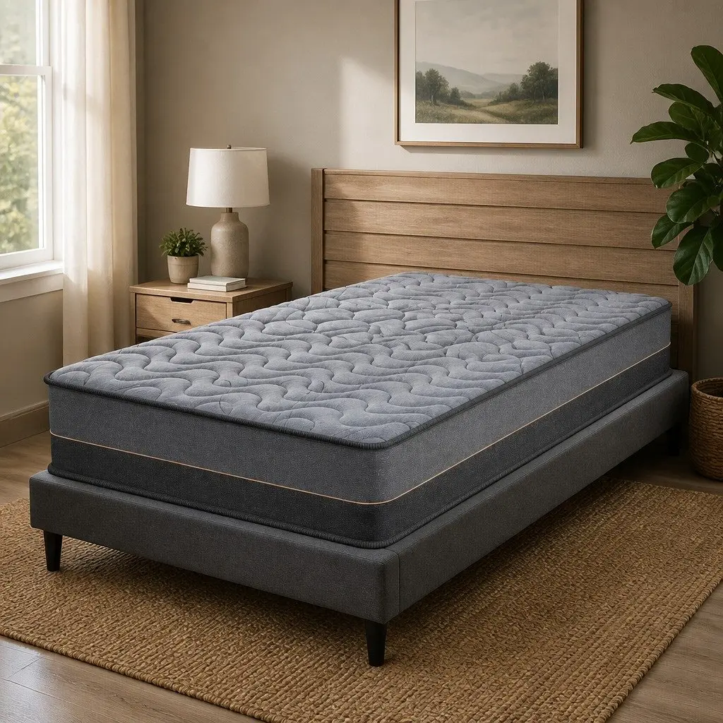 Single Mattress for Bedroom 25cm Hybrid Pocket Spring Egg Crate Foam Bamboo Charcoal Fabric