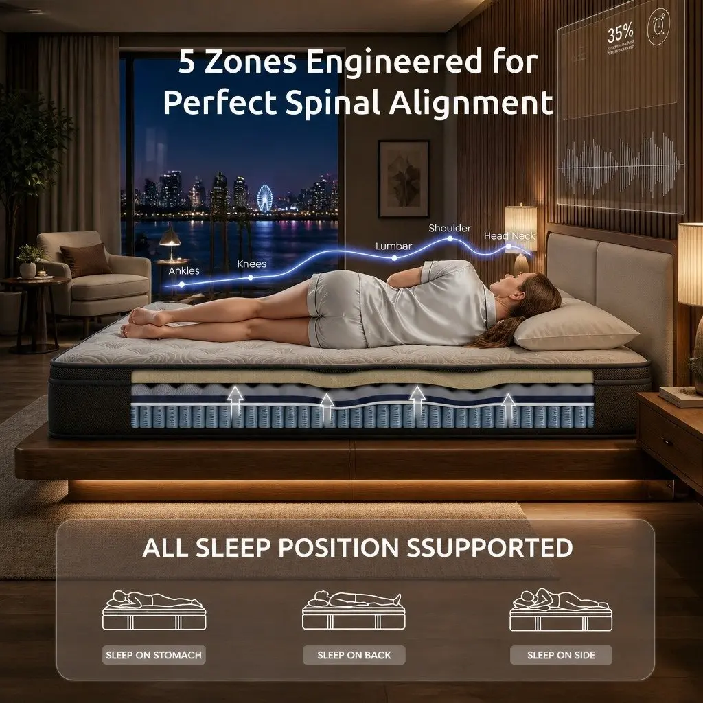 34cm King Hybrid Pocket Spring Gel Mattress