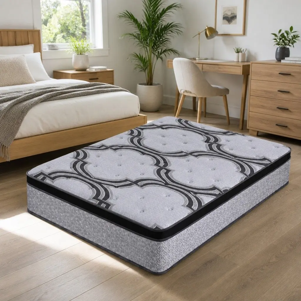 Double Mattress 34cm for Bedroom 188cm x 138cm 5-Zone Pocket Spring with Latex and Memory Foam Firm Support