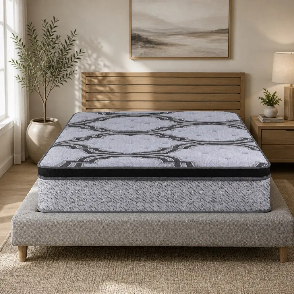 Double Mattress 34cm for Bedroom 188cm x 138cm 5-Zone Pocket Spring with Latex and Memory Foam Firm Support