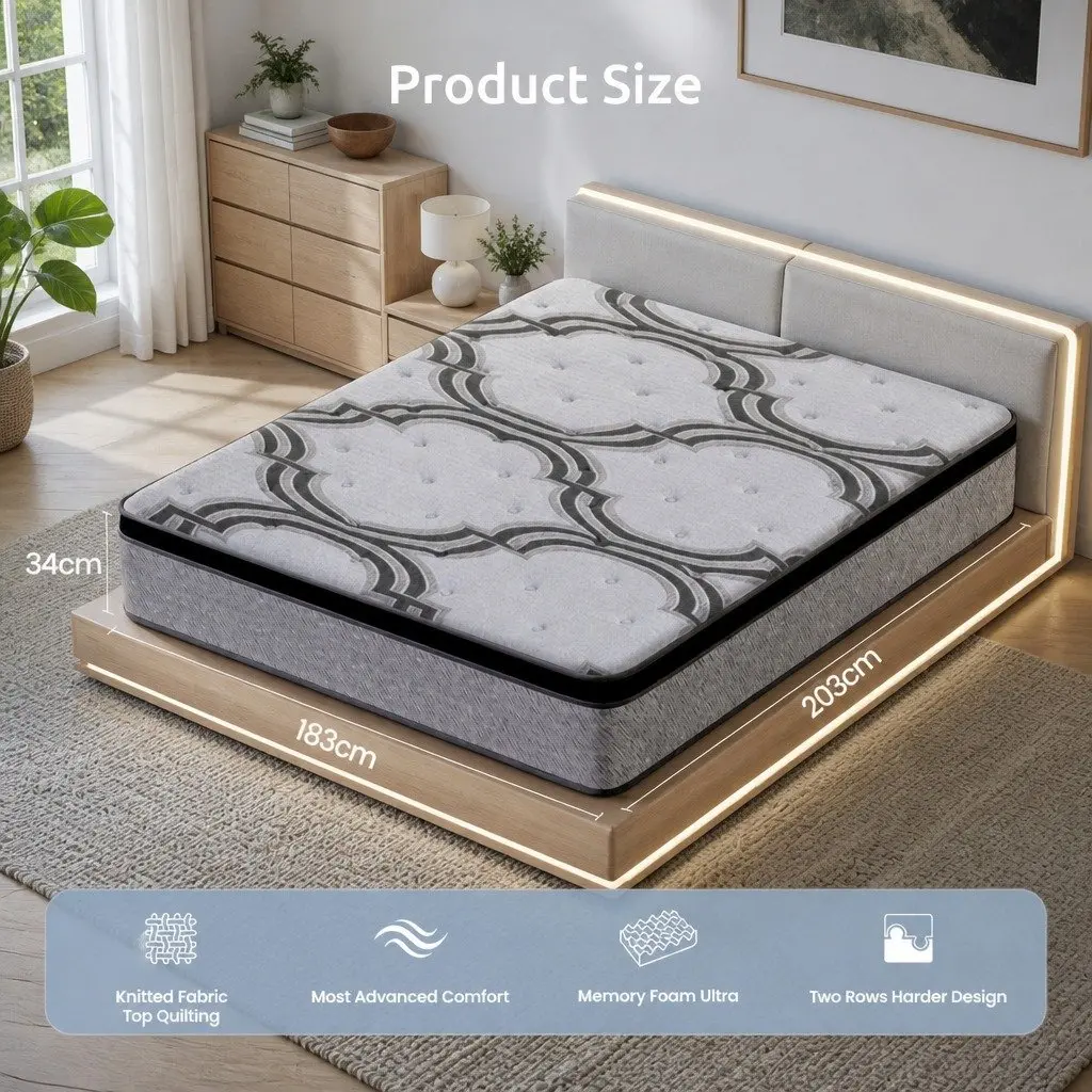 King Size 34cm Extra Firm Mattress