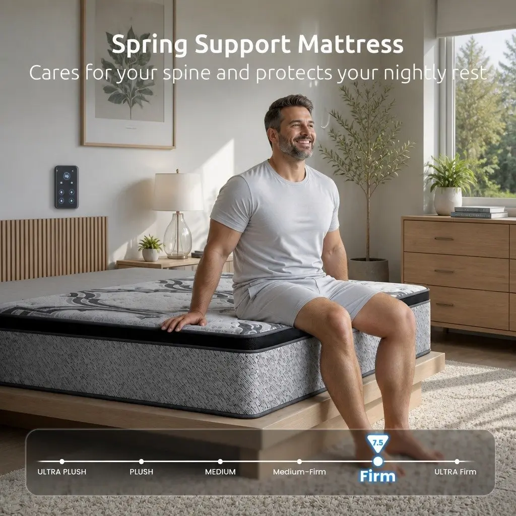 King Single Mattress 34cm 5-Zone Pocket Spring with Latex and Memory Foam Extra Firm
