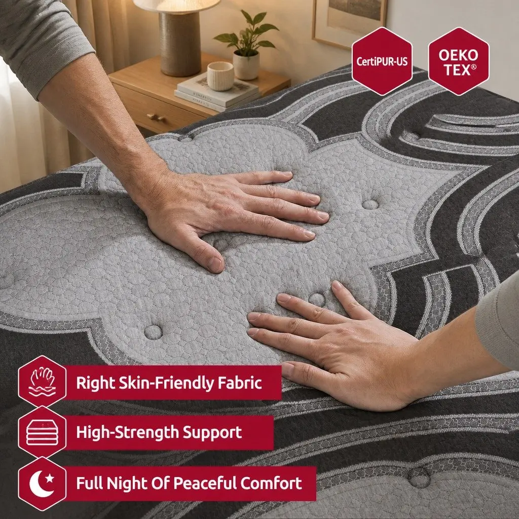 Queen Mattress 34cm Hybrid Pocket Spring Latex Memory Foam 5-Zone Extra Firm