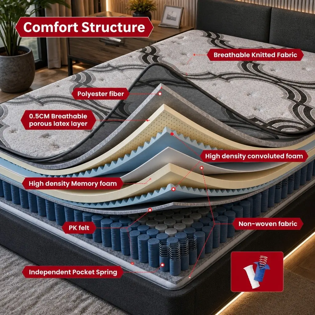 34cm Single Mattress with 5-Zone Support