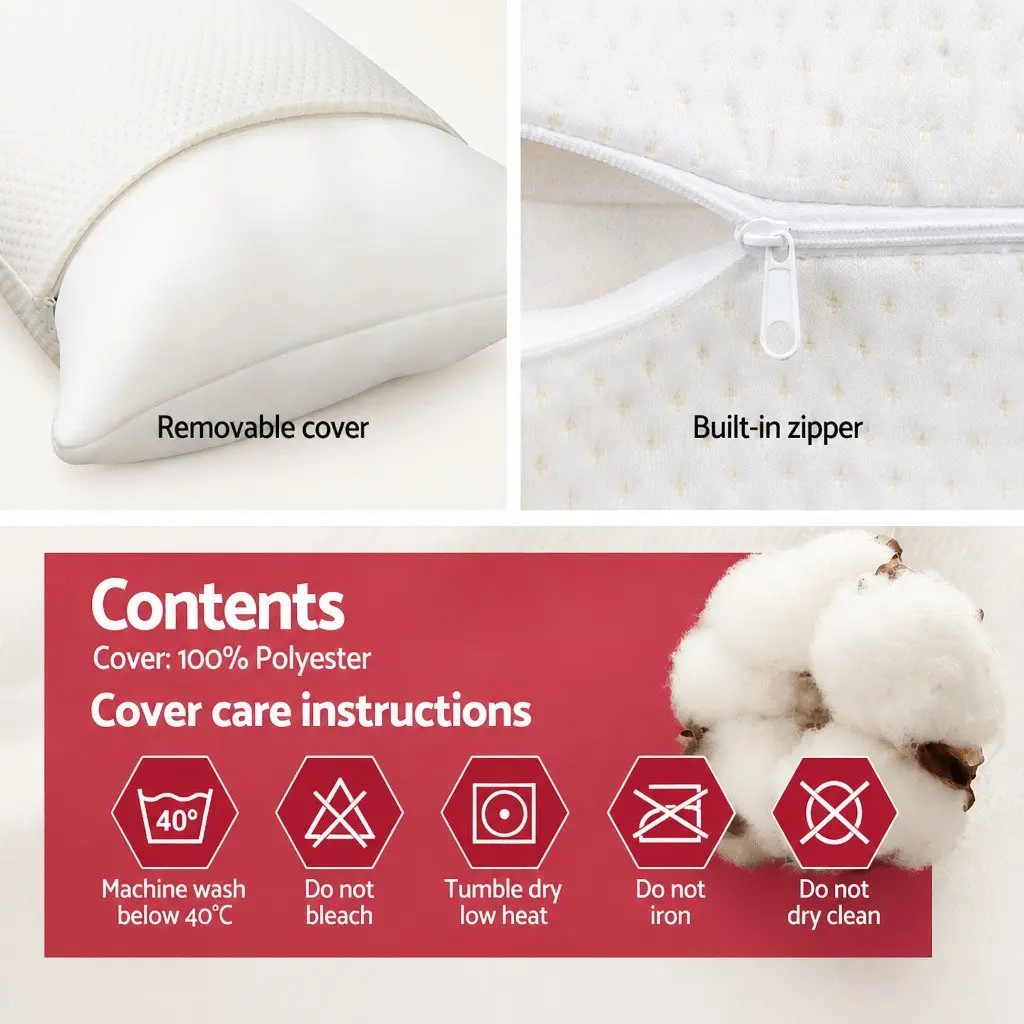 Memory Foam Pillow Twin Pack 13cm Thick White Bedding Set Support Neck Shoulder