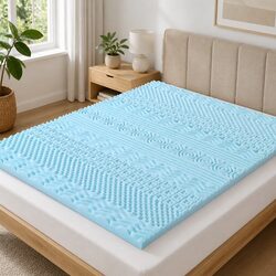 11-Zone Memory Foam Mattress Topper, 203cm x 183cm, Blue