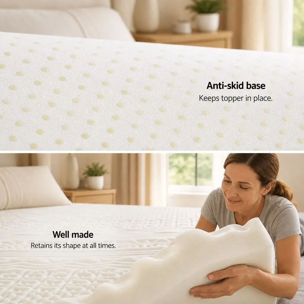 11-Zone Memory Foam Mattress Topper, 203cm x 183cm, Blue