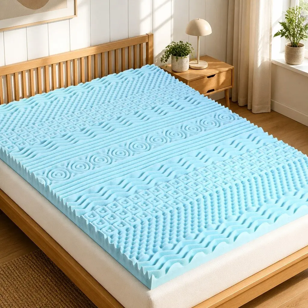 Memory Foam Mattress Topper Queen 8cm 11-Zone Contoured Support