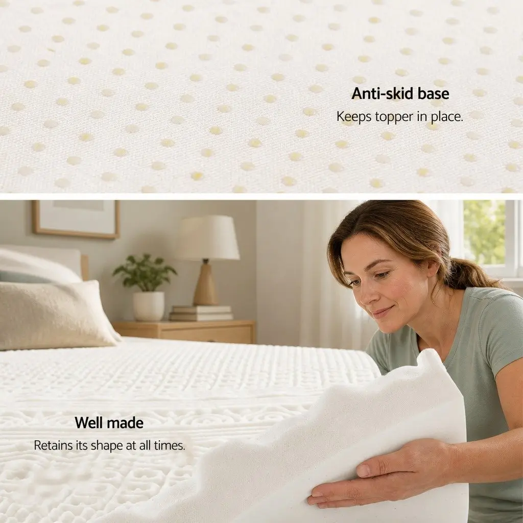 Memory Foam Mattress Topper Queen 8cm 11-Zone Contoured Support