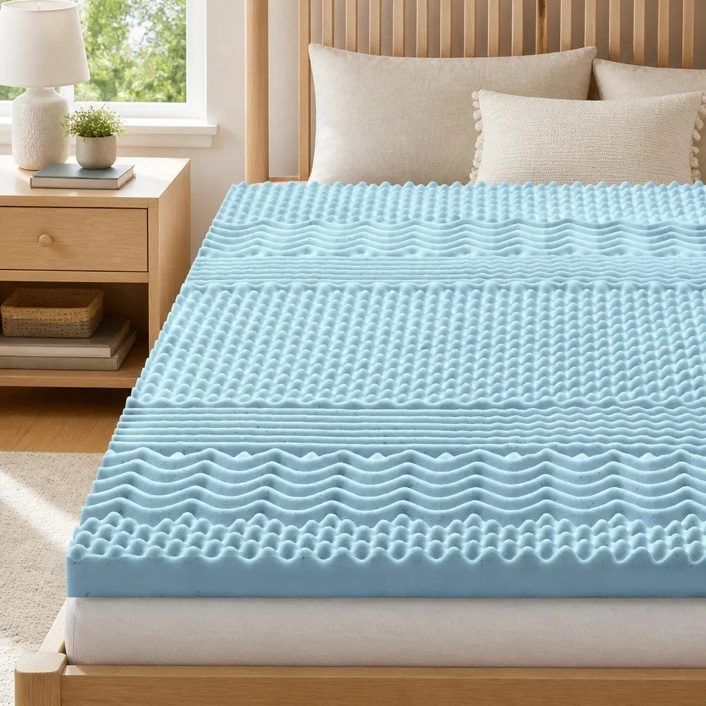 King Size Memory Foam Mattress Topper 5cm Thick, 7-Zone Support