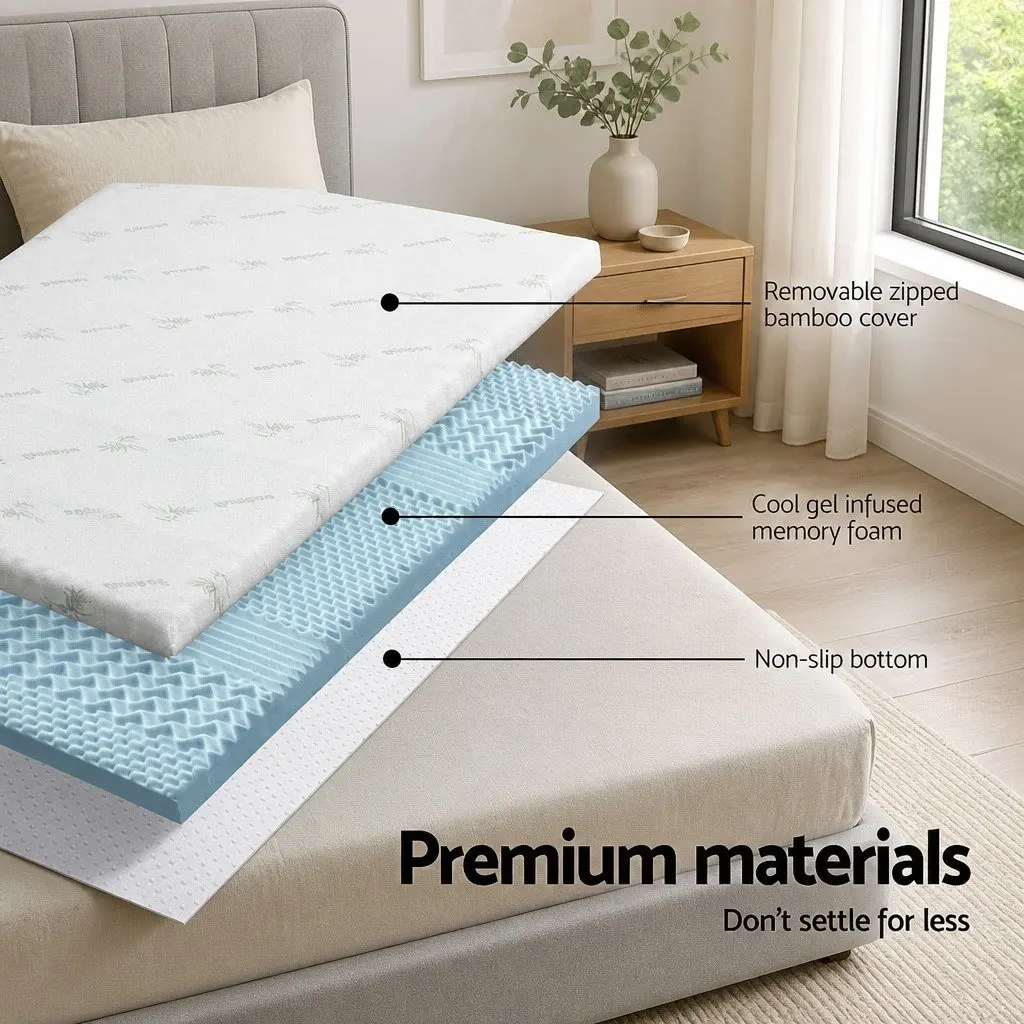 Single 7-Zone Memory Foam Mattress Topper 190x90cm