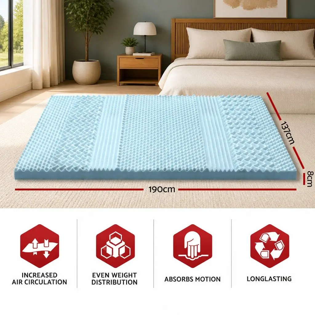 Memory Foam Mattress Topper for Double Beds, 8cm Thick