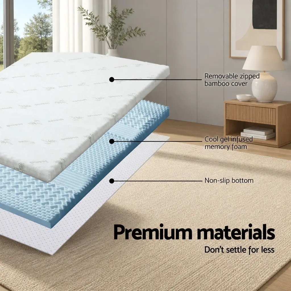 Memory Foam Mattress Topper for Double Beds, 8cm Thick