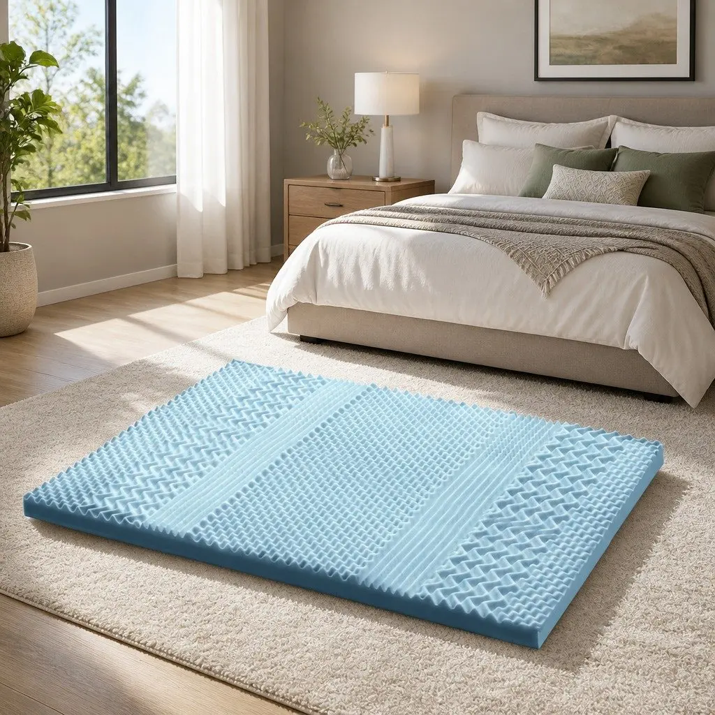Memory Foam Mattress Topper Queen 8cm 7-Zone Contoured Support Comfort Layer