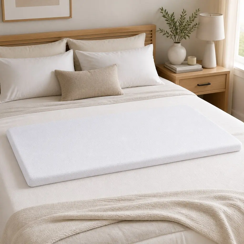 Grey 8cm Memory Foam Mattress Topper Queen