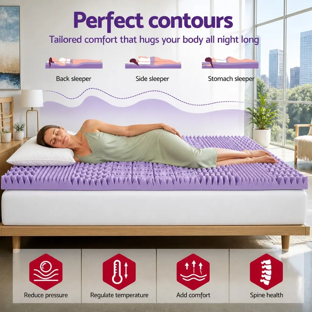 8cm King Single Lavender Mattress Topper