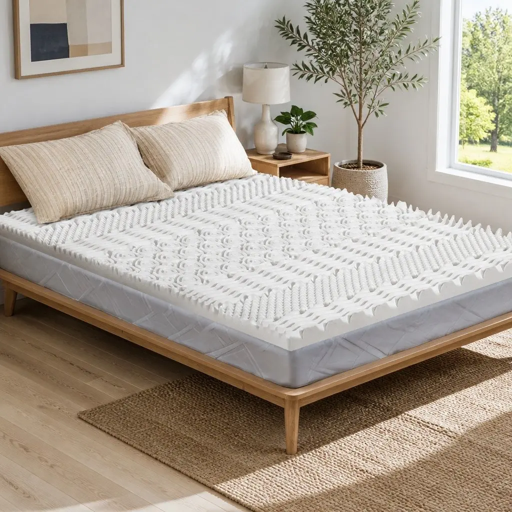 Memory Foam Mattress Topper 7-Zone Airflow Pad 8cm Single Pillowtop Comfortable