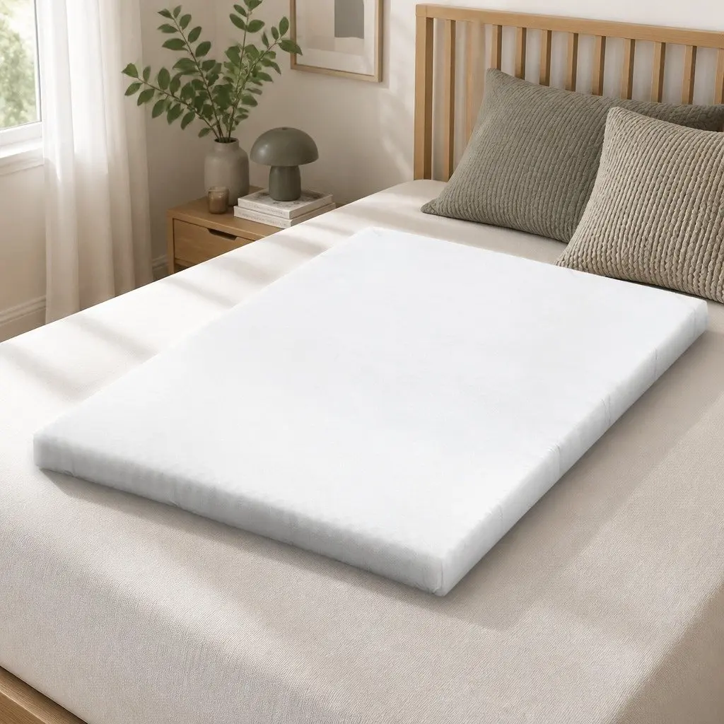 Memory Foam Mattress Topper 10cm Cool Gel Double Bed Mat Bamboo Cover Blue