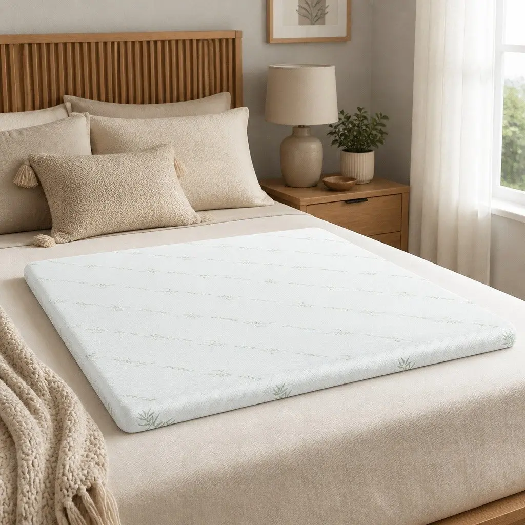 Memory Foam Mattress Topper King Bed 10cm Cool Gel Bamboo Fabric