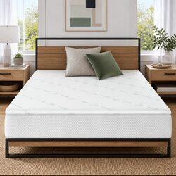 Memory Foam Mattress Topper Cool Gel Single Bed Mat Bamboo Cover 10cm Pressure