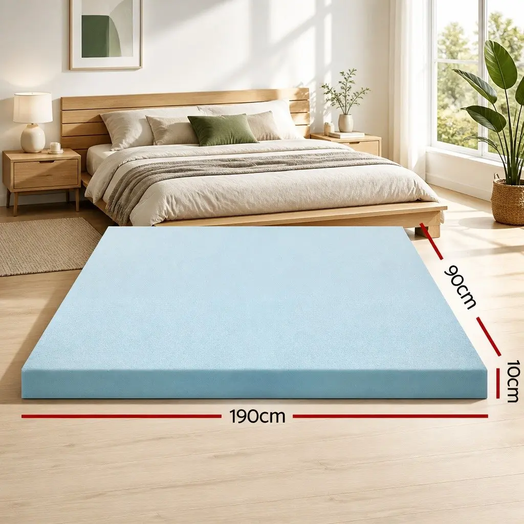 Memory Foam Mattress Topper Single Bed 10cm Cool Gel Bamboo Cover