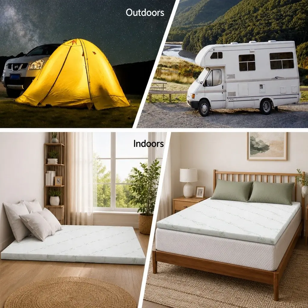 Memory Foam Mattress Topper King 5cm Cool Gel Pressure Relief Breathable Bamboo