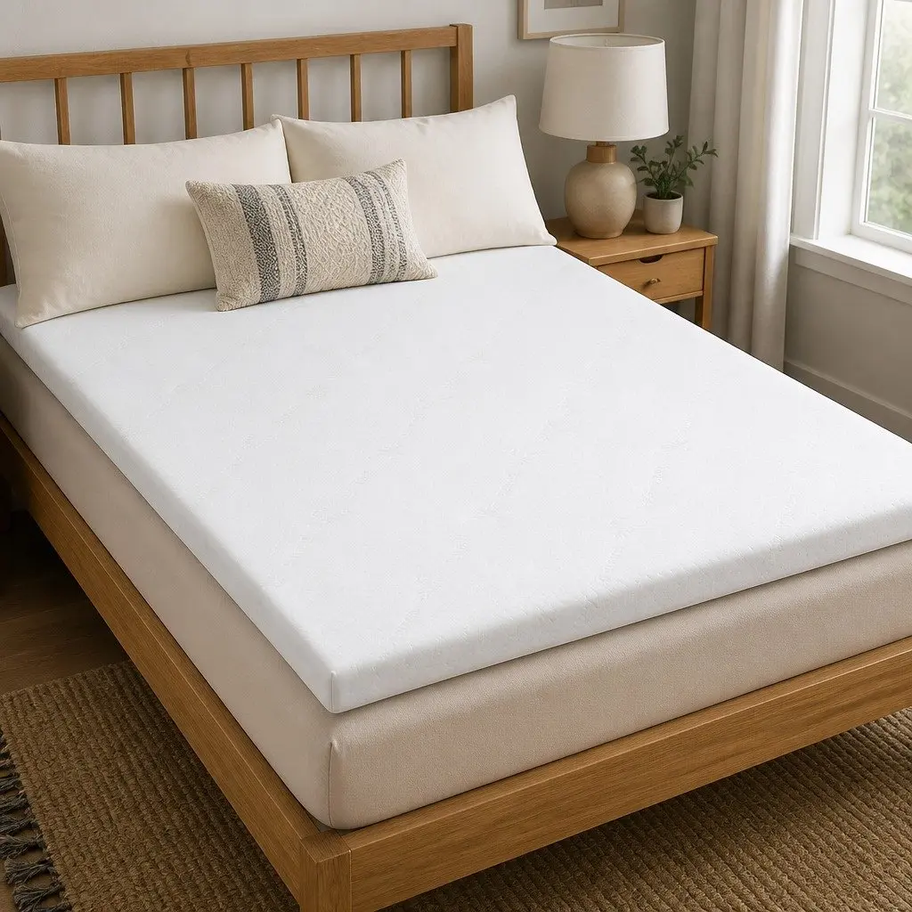 Memory Foam Mattress Topper King Single 5cm Blue