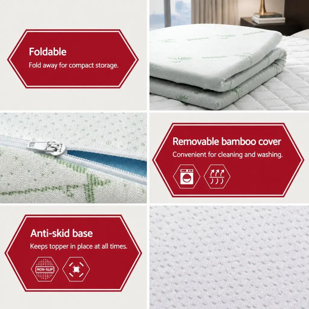 Memory Foam Mattress Topper Queen Gel-Infused Cool Sleep 5cm
