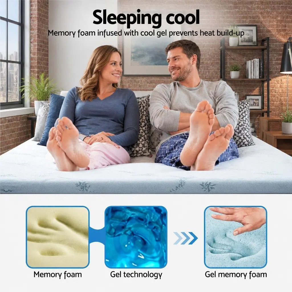 8cm Double Memory Foam Mattress Topper with Bamboo Cover