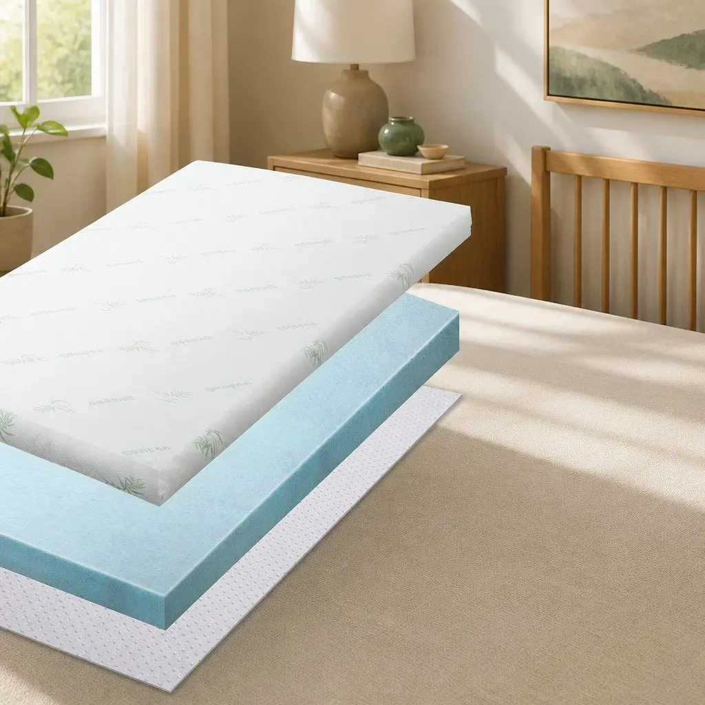 8cm Double Memory Foam Mattress Topper with Bamboo Cover