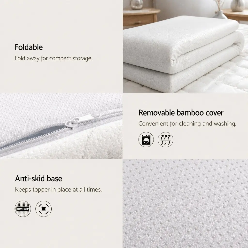 8cm Double Memory Foam Mattress Topper with Bamboo Cover
