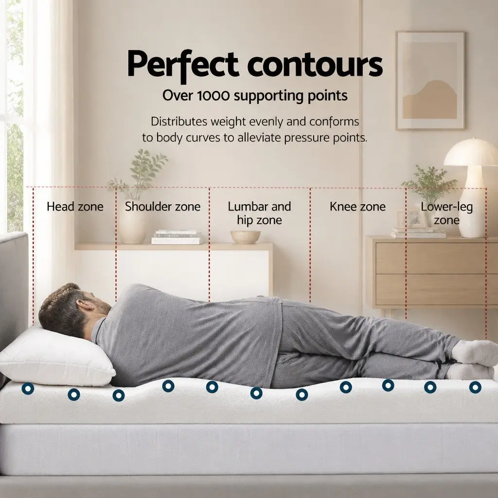 King Bed Mattress Topper Gel Infused Memory Foam 8cm Pressure Relief Removable Bamboo Cover