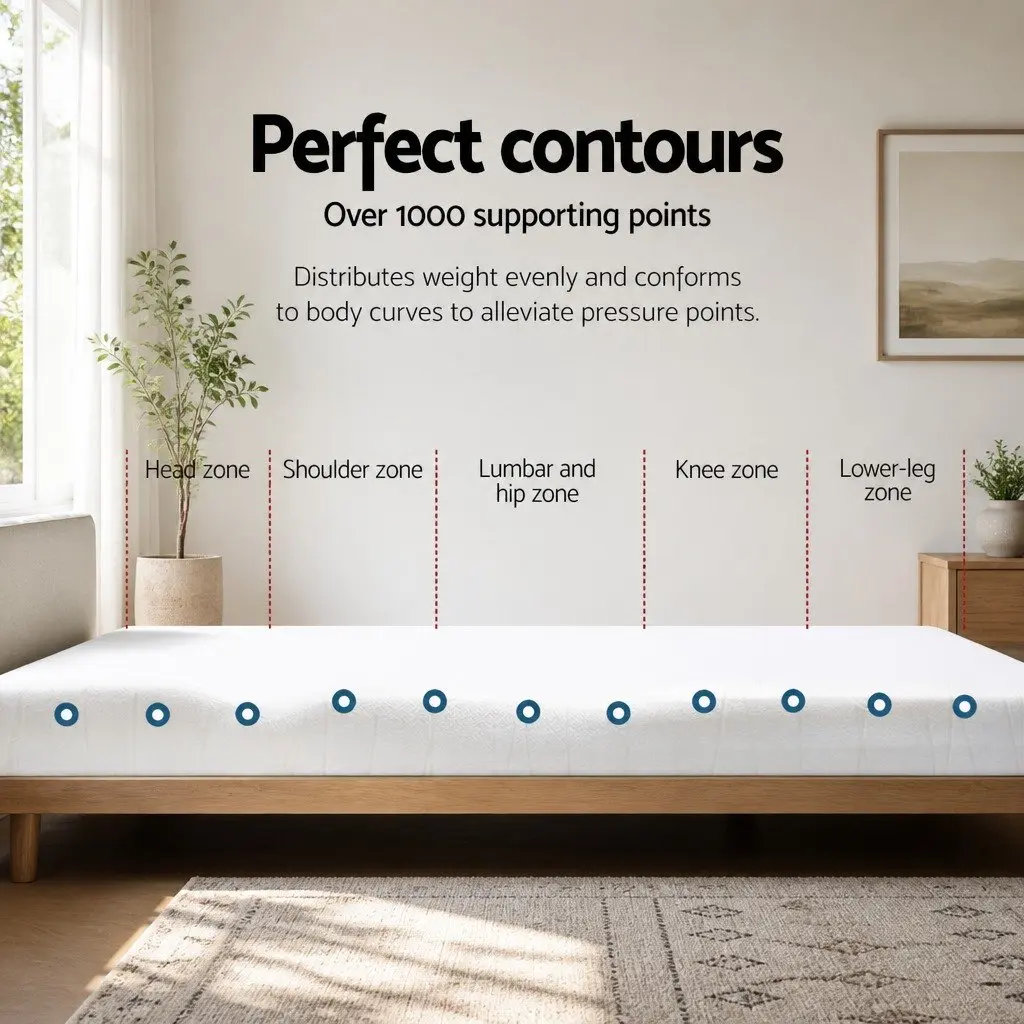 Memory Foam Mattress Topper Queen Gel-Infused Cool Sleep 8cm
