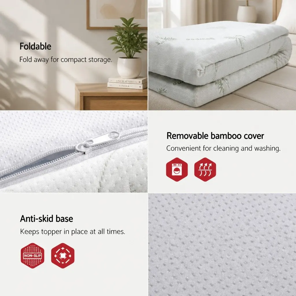 Memory Foam Mattress Topper Queen Gel-Infused Cool Sleep 8cm