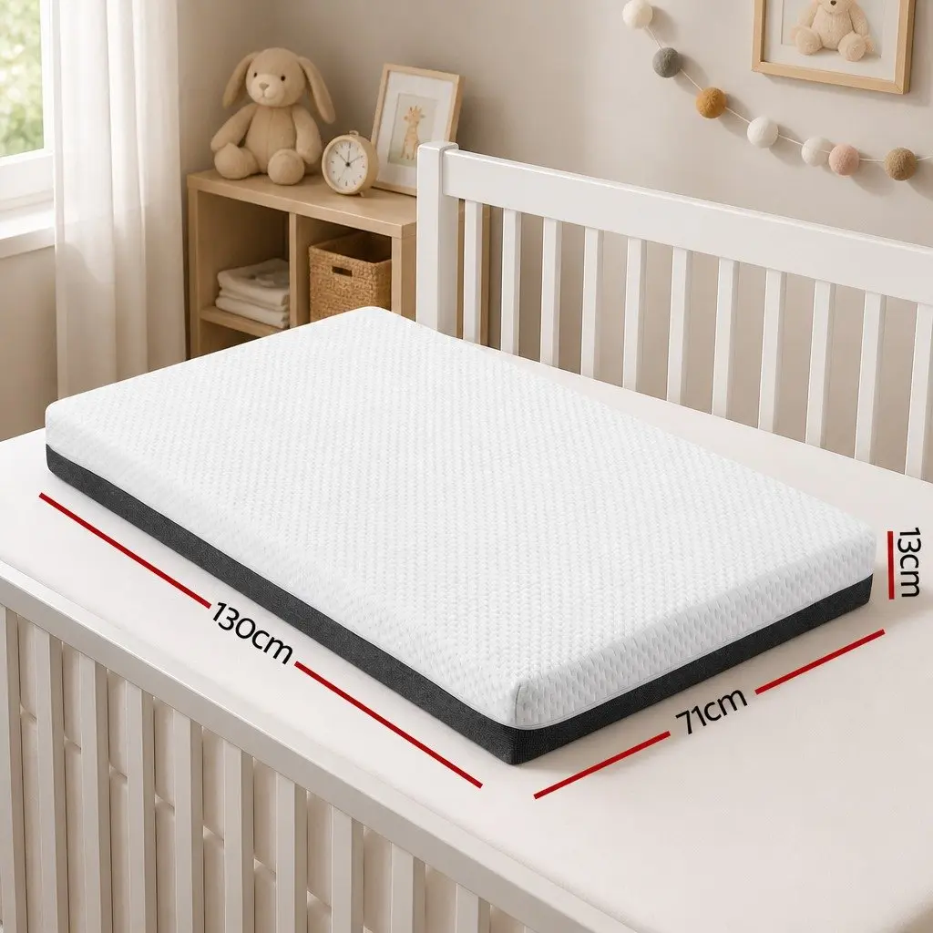 Cot Mattress 13cm Thick Gel Memory Foam Double-Sided Breathable Hypoallergenic