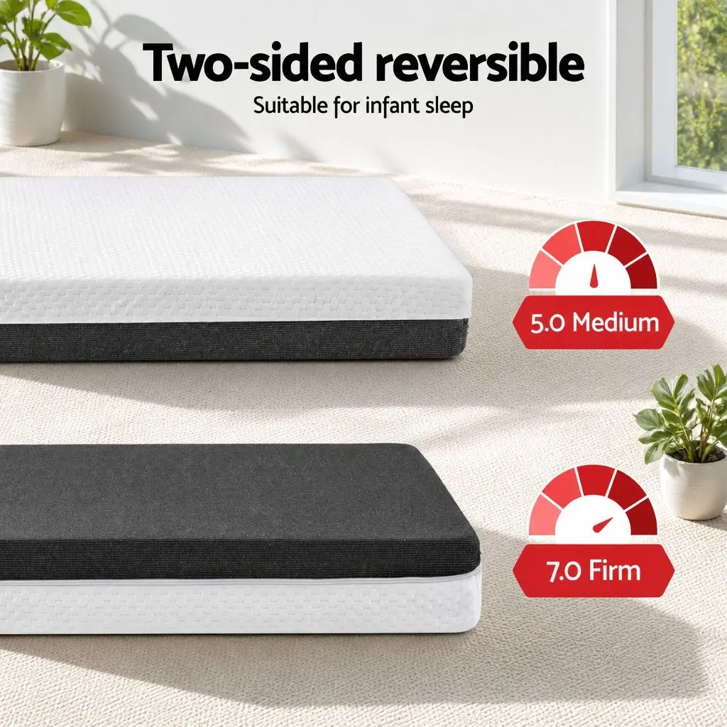 Cot Mattress 13cm Thick Gel Memory Foam Double-Sided Breathable Hypoallergenic