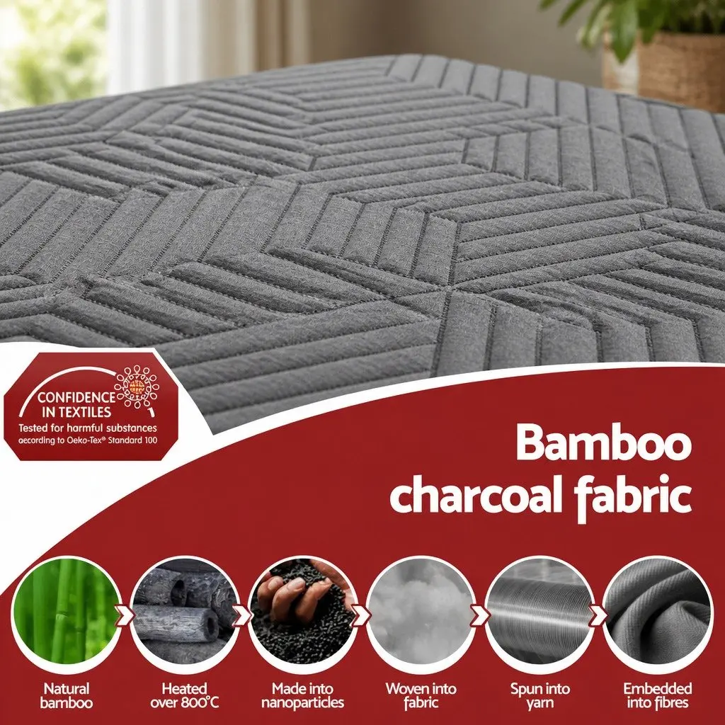 Memory Foam Mattress Topper Double Bed 8cm Gel Dual Layer Bamboo Cover
