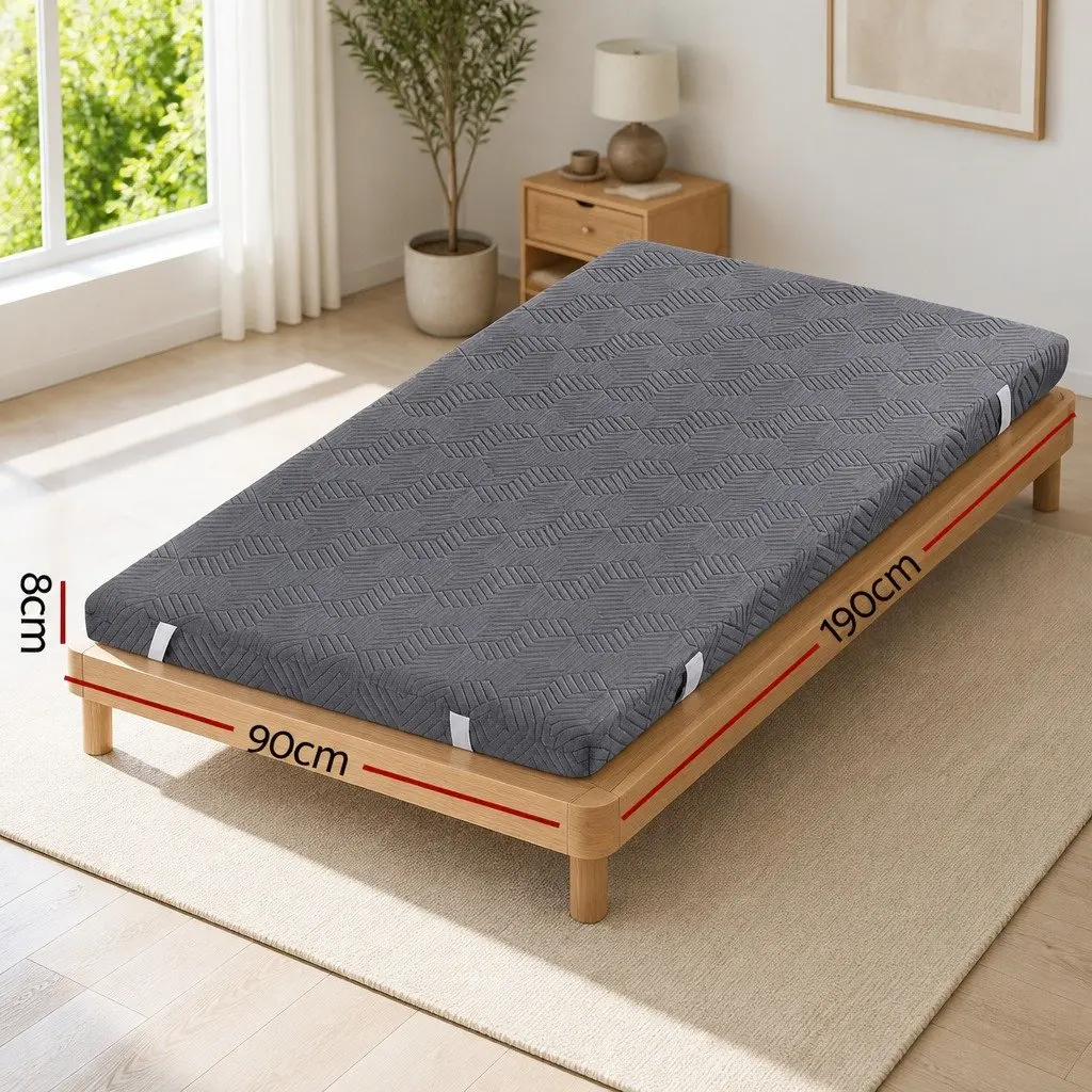 Single Bed Gel Infused Memory Foam Topper 8cm