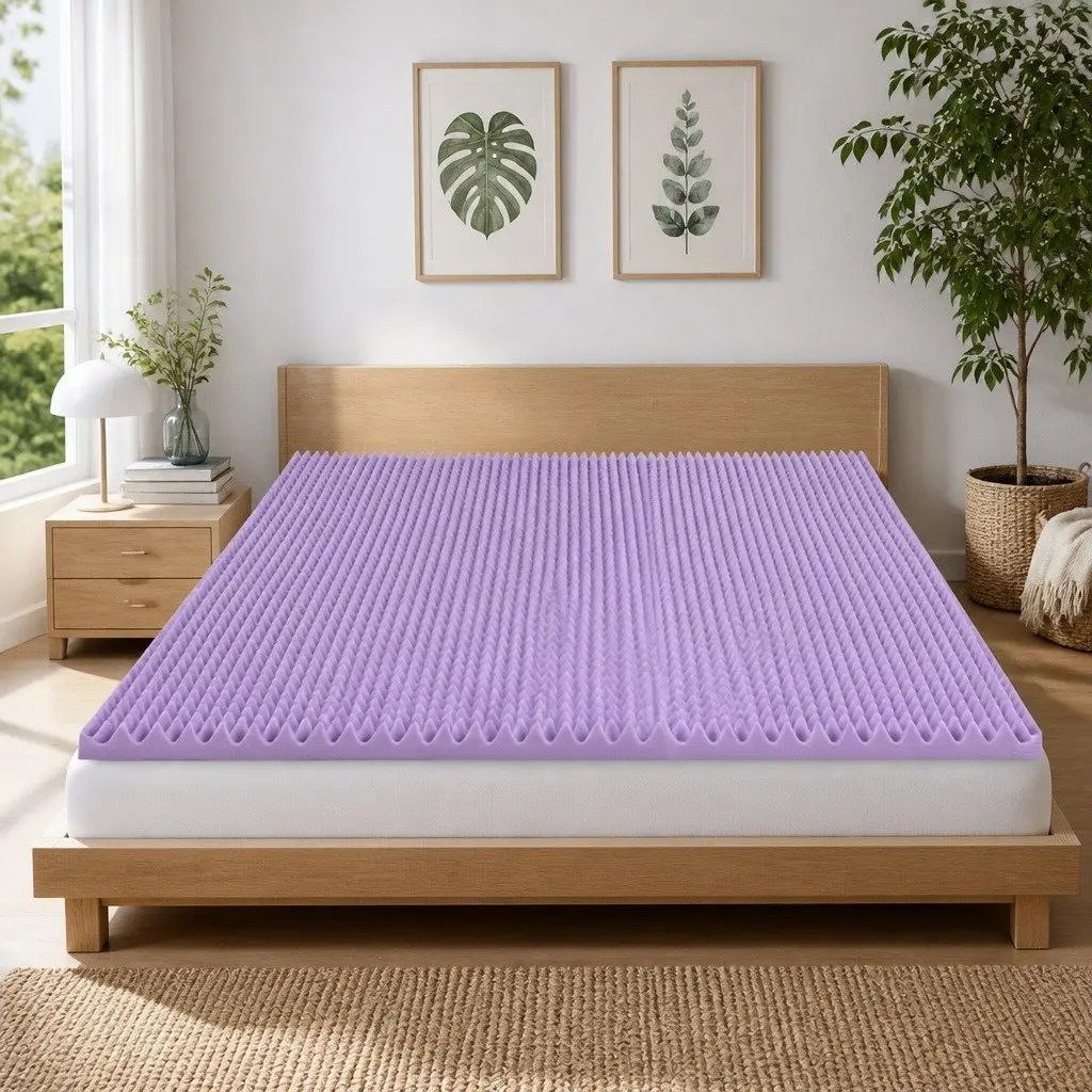 Double 5cm Lavender Infused Memory Foam Mattress Topper