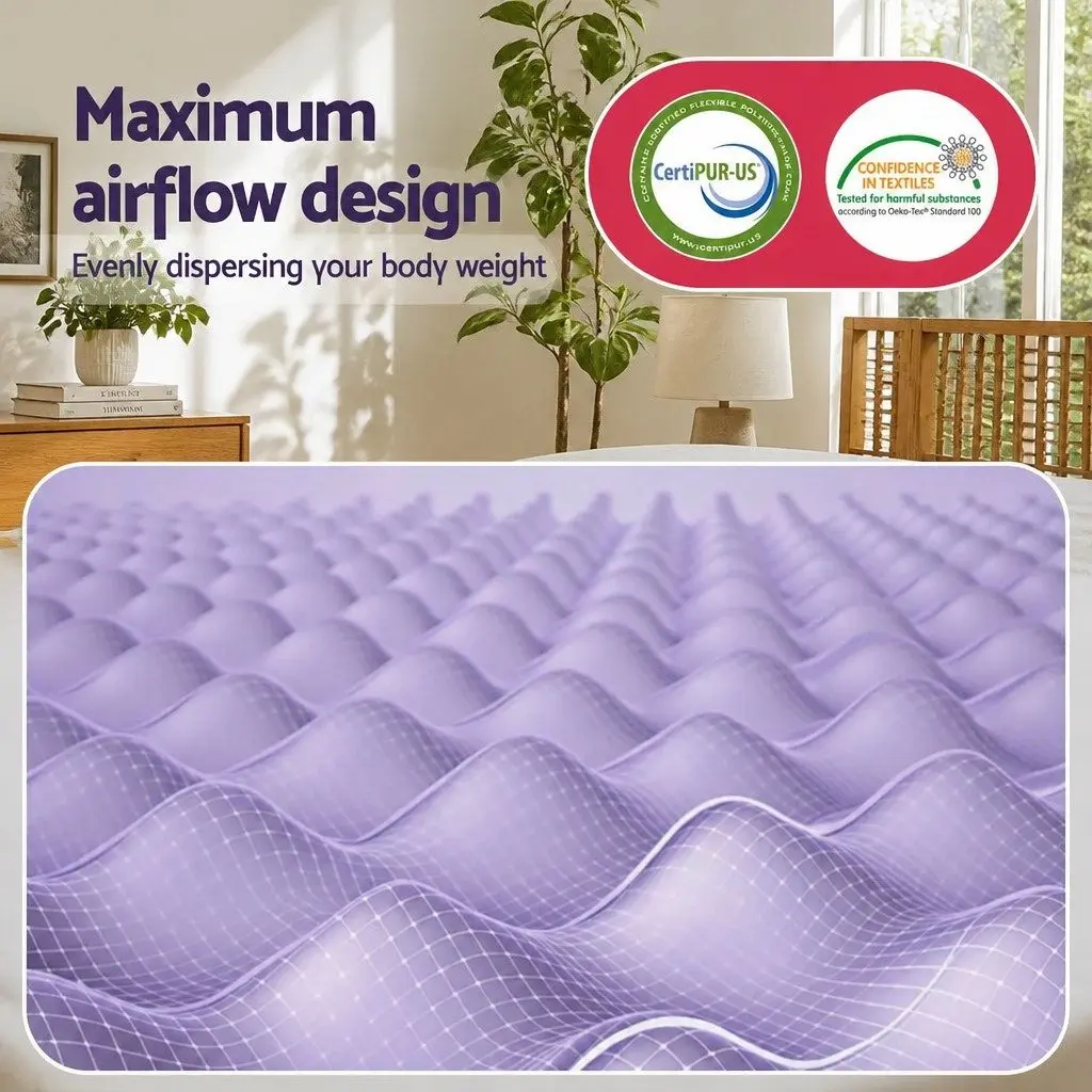 Double 5cm Lavender Infused Memory Foam Mattress Topper