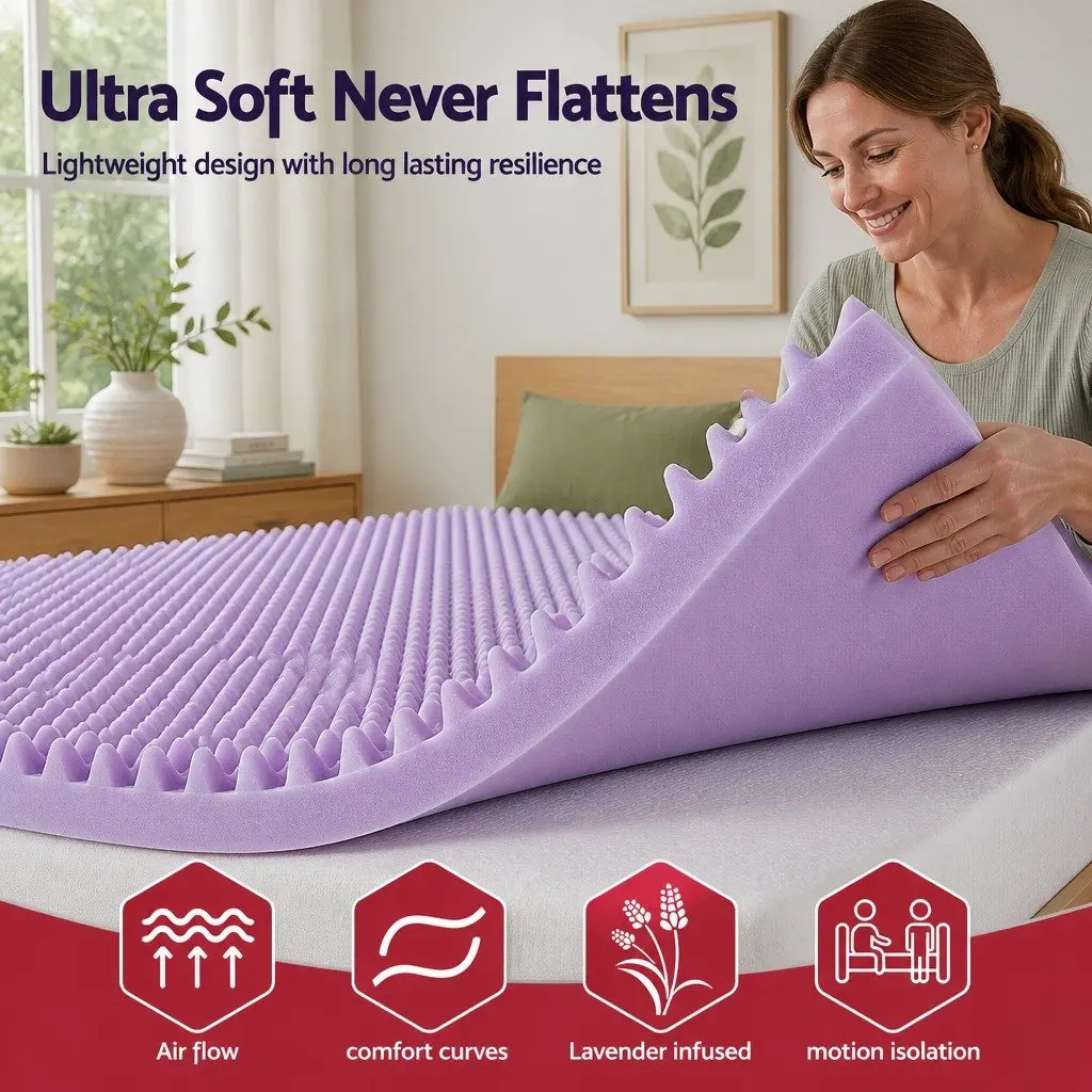 Double 5cm Lavender Infused Memory Foam Mattress Topper