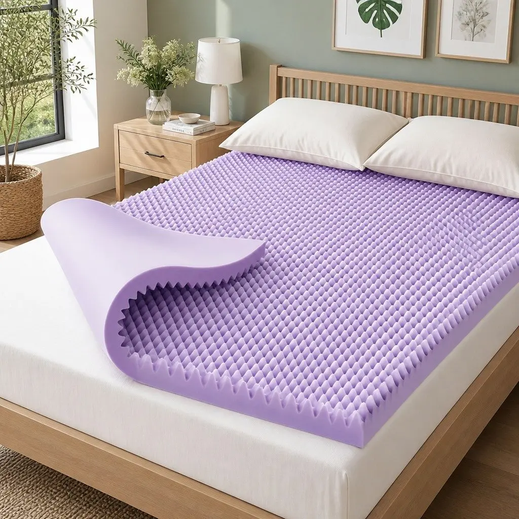 Double 5cm Lavender Infused Memory Foam Mattress Topper