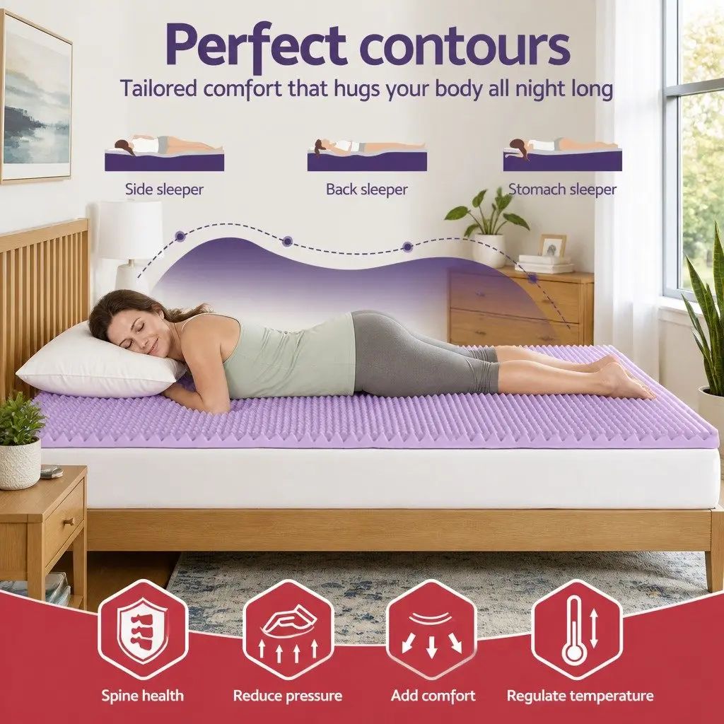 King Size 5cm Lavender Memory Foam Topper