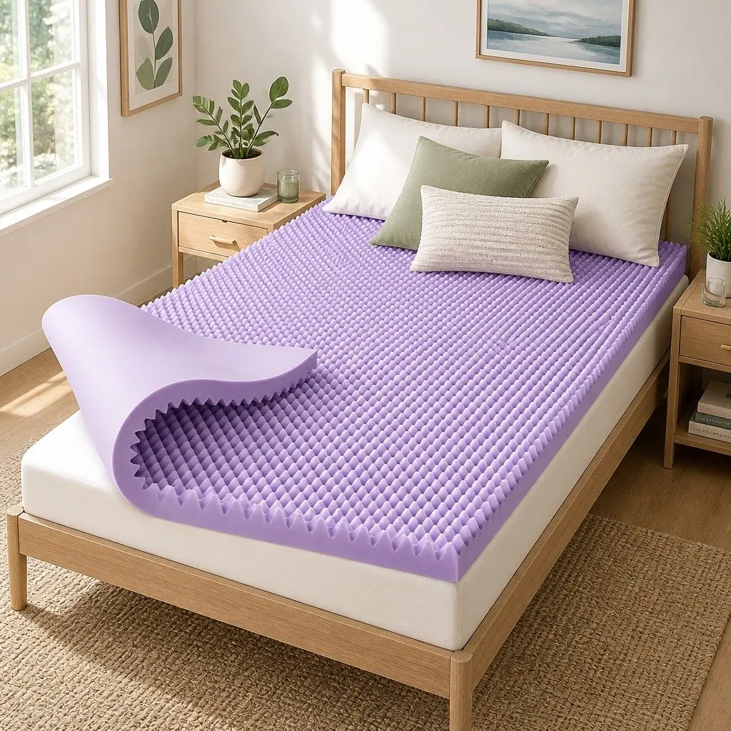 King Size 5cm Lavender Memory Foam Topper