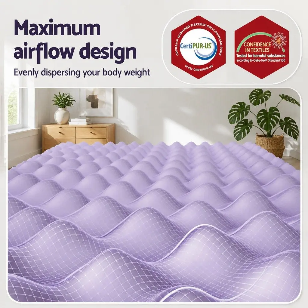 Memory Foam Mattress Topper King Single 5cm Lavender Infused