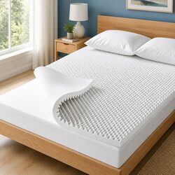 Memory Foam Mattress Topper Egg Crate 5cm King White Pressure Relief Support