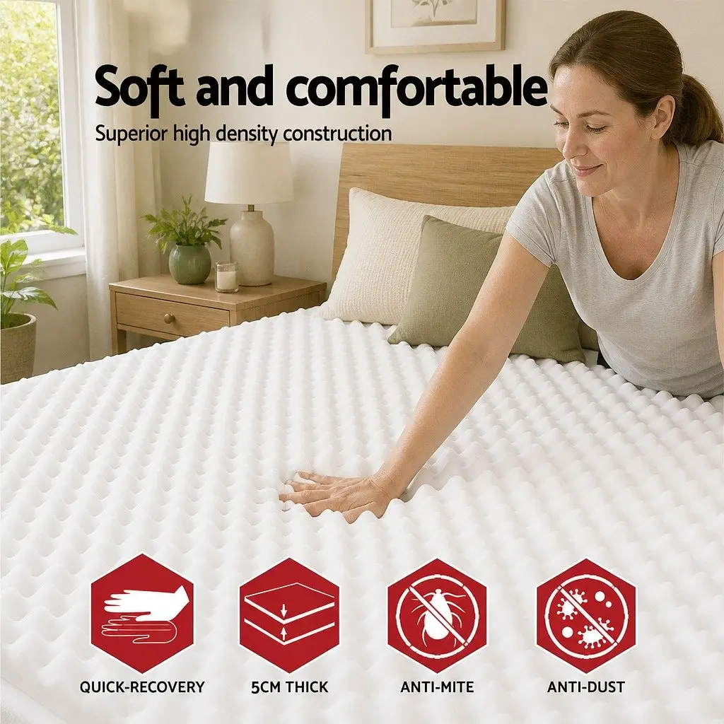 Egg Crate Memory Foam Topper 5cm for Queen